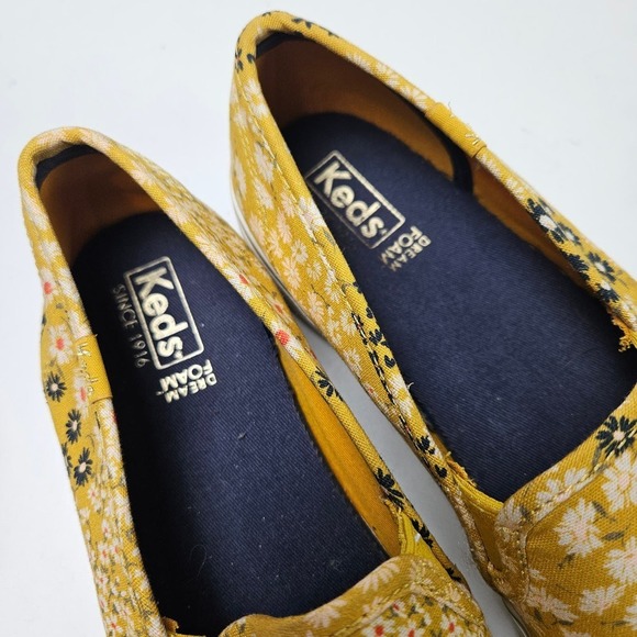 Keds Floral Li Double Decker Platform Slip On Sneakers Loafers 10 Yellow Mustard - Picture 3 of 9